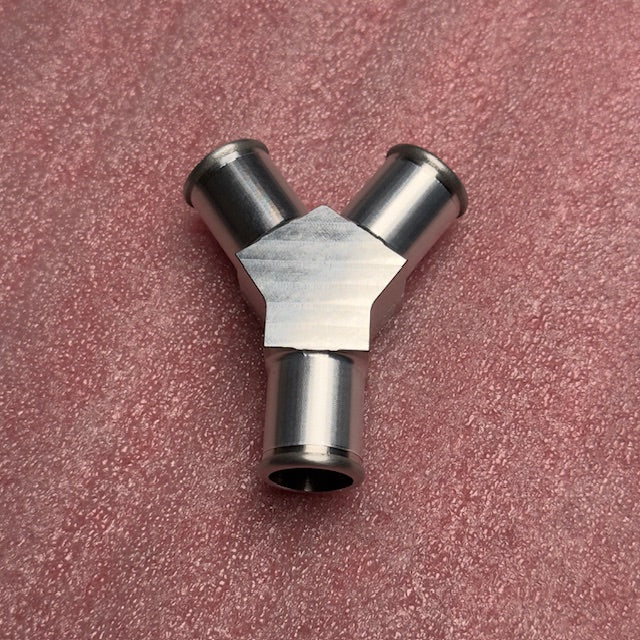 Aluminum Billet Barb Y Fitting 19mm - 3/4"