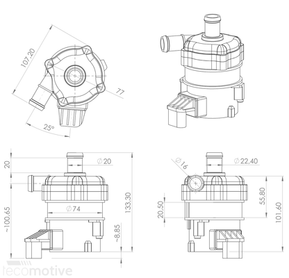 Pierburg CWA100 Pump - with Audi harness