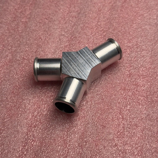 Aluminum Billet Barb Y Fitting 19mm - 3/4"